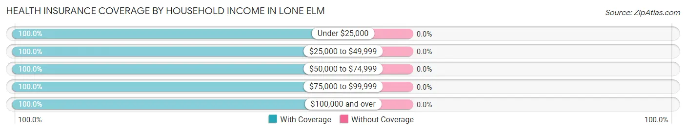 Health Insurance Coverage by Household Income in Lone Elm