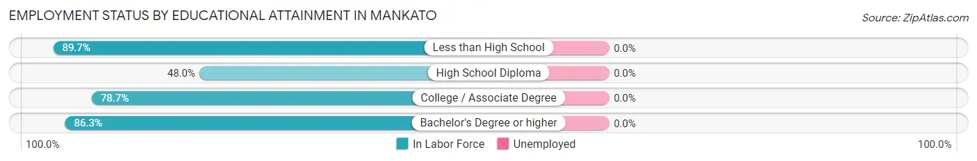 Employment Status by Educational Attainment in Mankato