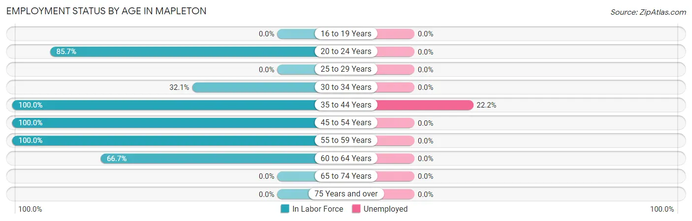 Employment Status by Age in Mapleton