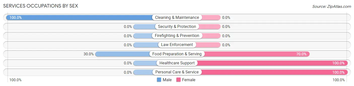 Services Occupations by Sex in McCune