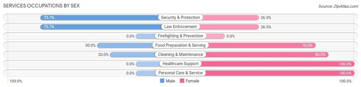 Services Occupations by Sex in McLouth