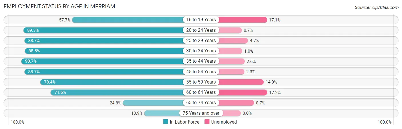 Employment Status by Age in Merriam