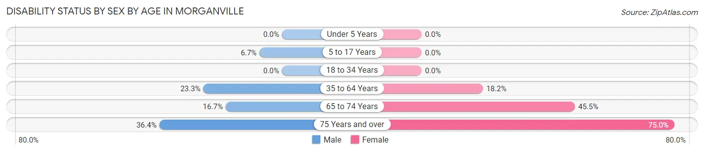 Disability Status by Sex by Age in Morganville
