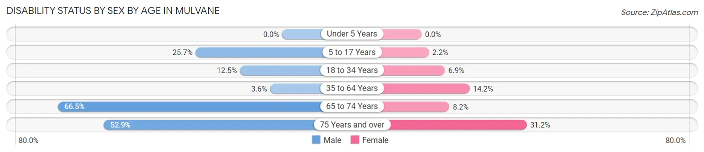 Disability Status by Sex by Age in Mulvane