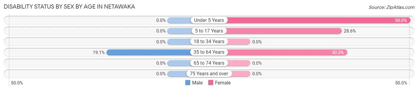 Disability Status by Sex by Age in Netawaka