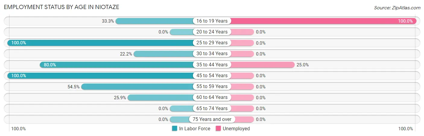 Employment Status by Age in Niotaze