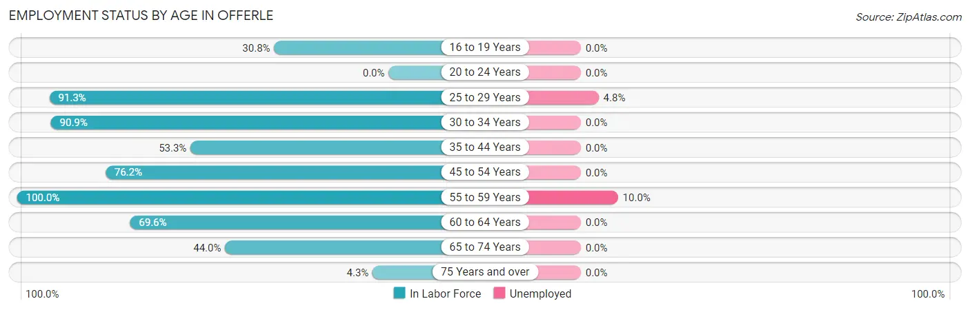 Employment Status by Age in Offerle