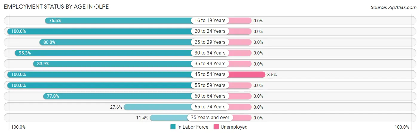 Employment Status by Age in Olpe
