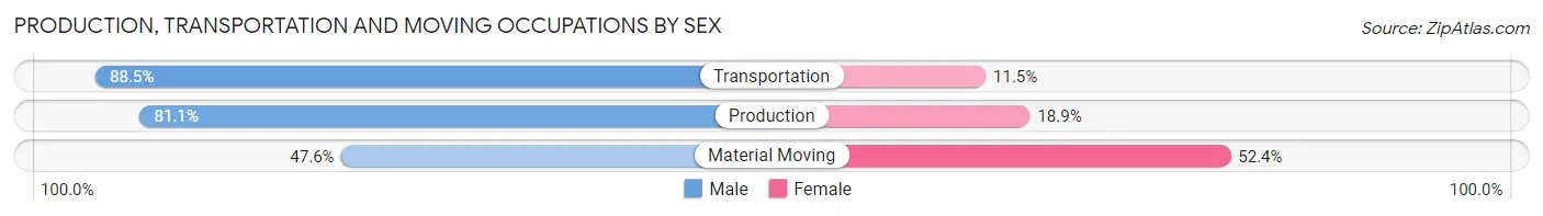 Production, Transportation and Moving Occupations by Sex in Park City