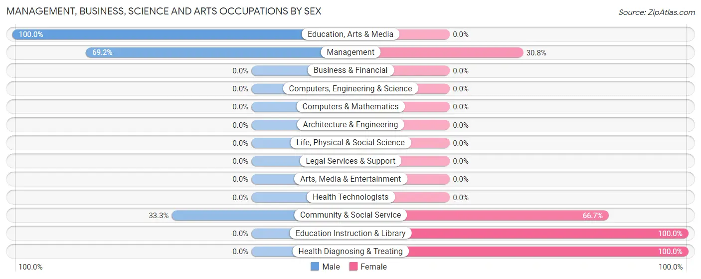 Management, Business, Science and Arts Occupations by Sex in Portis