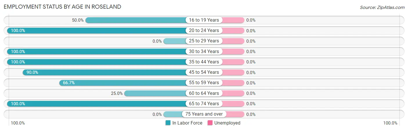 Employment Status by Age in Roseland