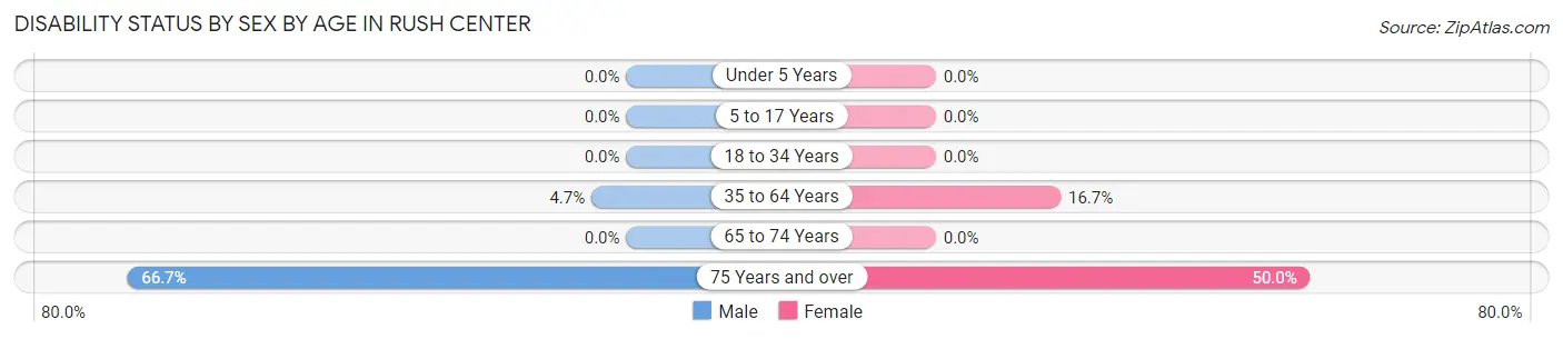 Disability Status by Sex by Age in Rush Center