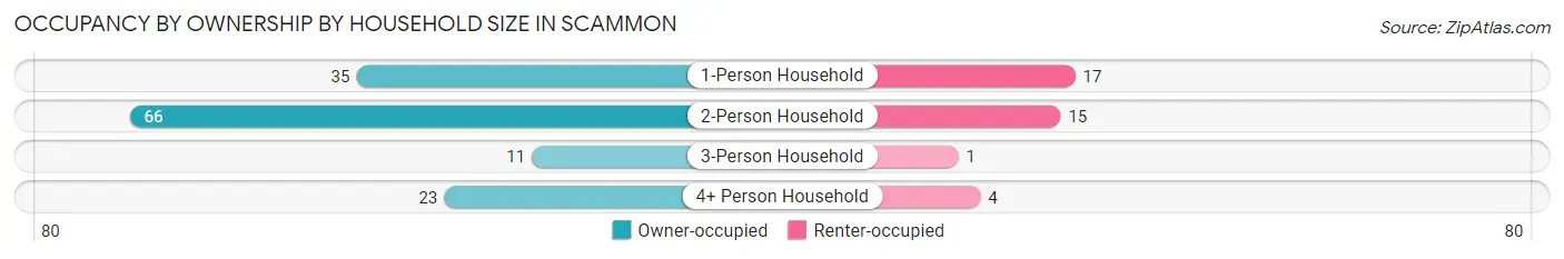 Occupancy by Ownership by Household Size in Scammon