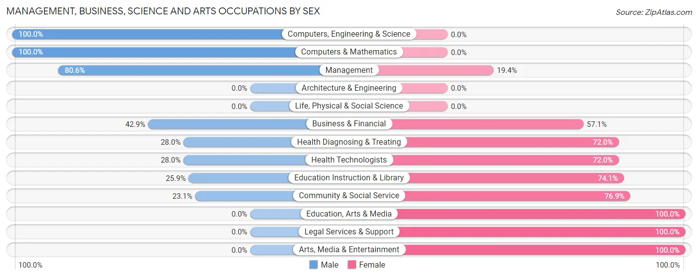 Management, Business, Science and Arts Occupations by Sex in Spearville