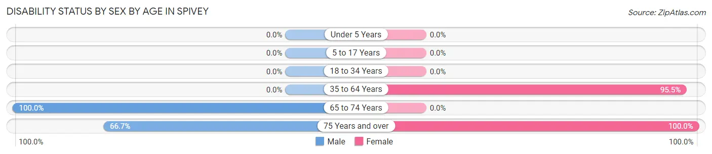 Disability Status by Sex by Age in Spivey