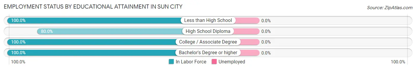 Employment Status by Educational Attainment in Sun City