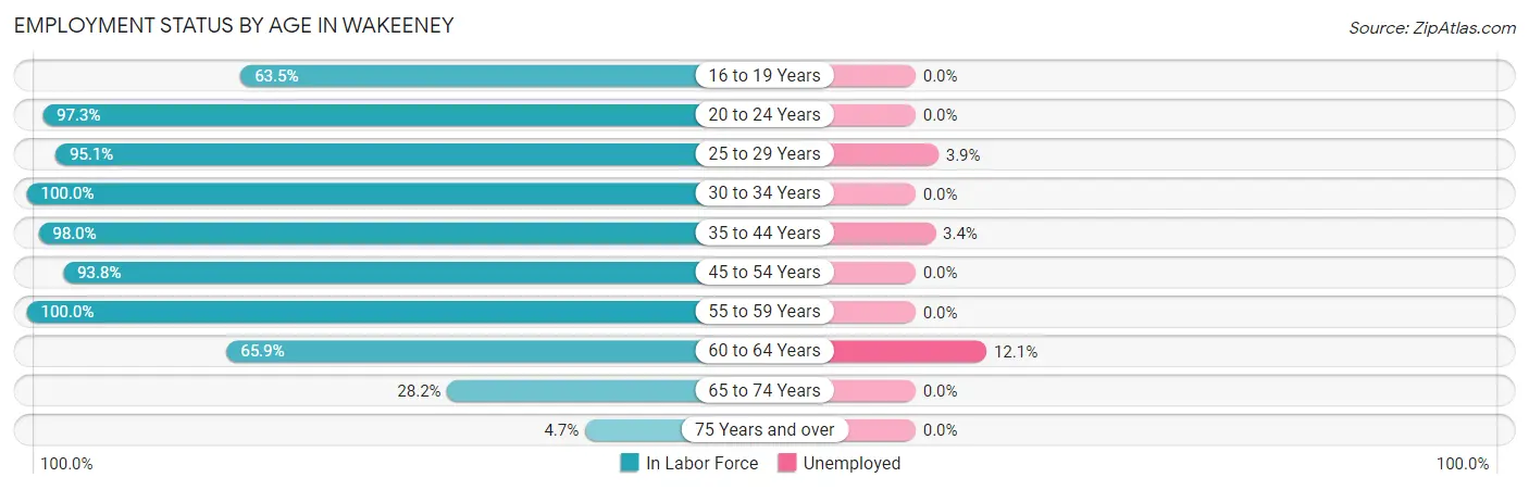 Employment Status by Age in Wakeeney