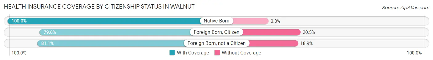 Health Insurance Coverage by Citizenship Status in Walnut