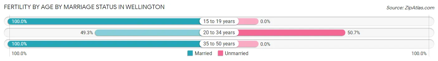 Female Fertility by Age by Marriage Status in Wellington