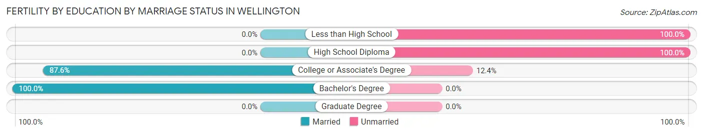 Female Fertility by Education by Marriage Status in Wellington