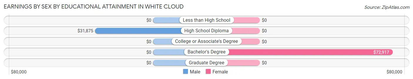 Earnings by Sex by Educational Attainment in White Cloud