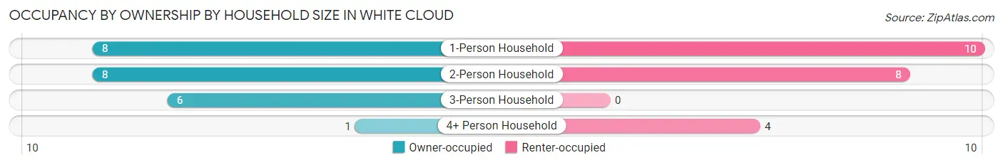 Occupancy by Ownership by Household Size in White Cloud