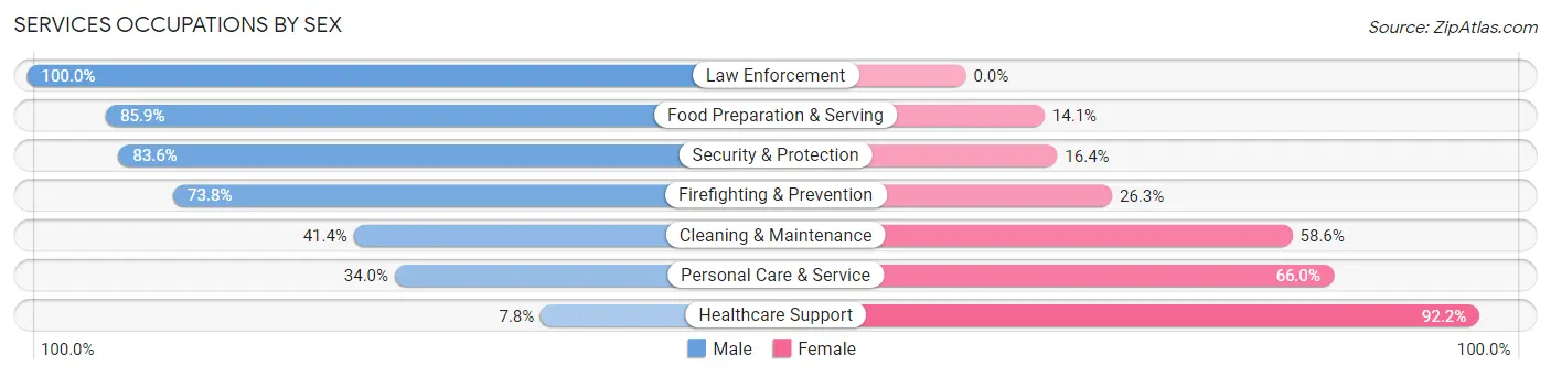 Services Occupations by Sex in Winfield