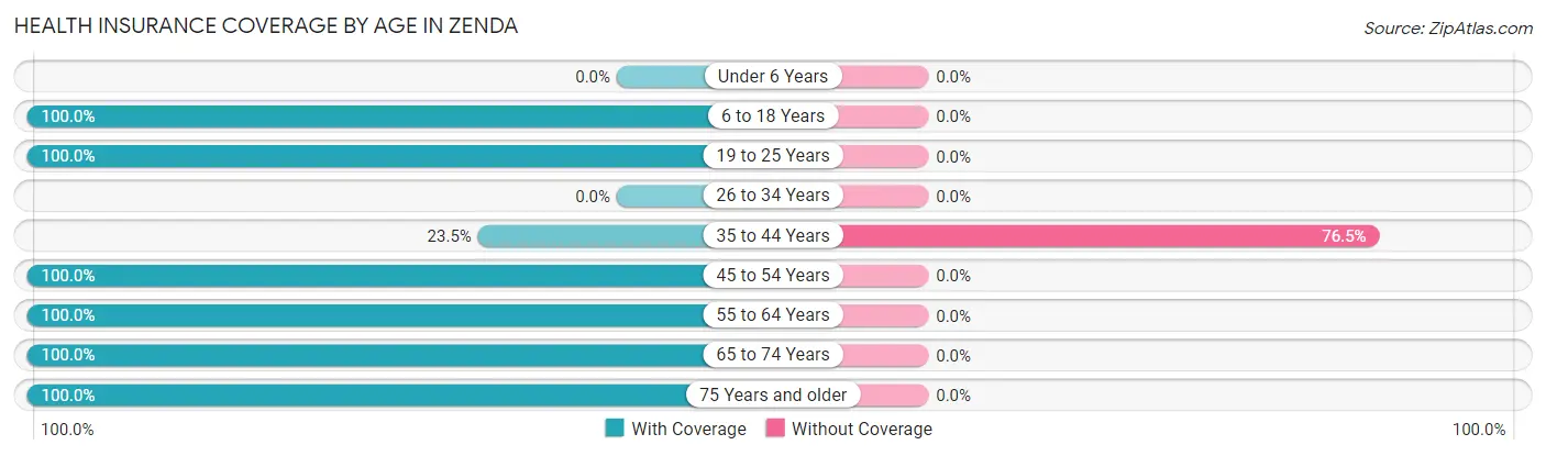 Health Insurance Coverage by Age in Zenda