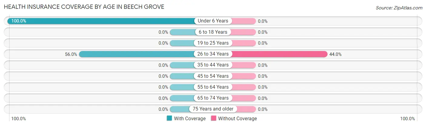 Health Insurance Coverage by Age in Beech Grove