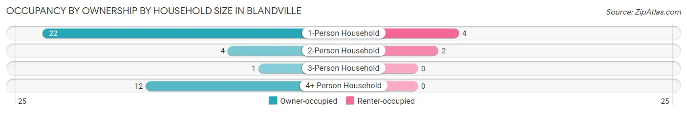 Occupancy by Ownership by Household Size in Blandville