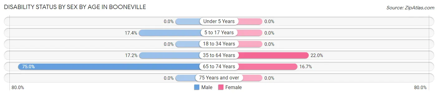 Disability Status by Sex by Age in Booneville