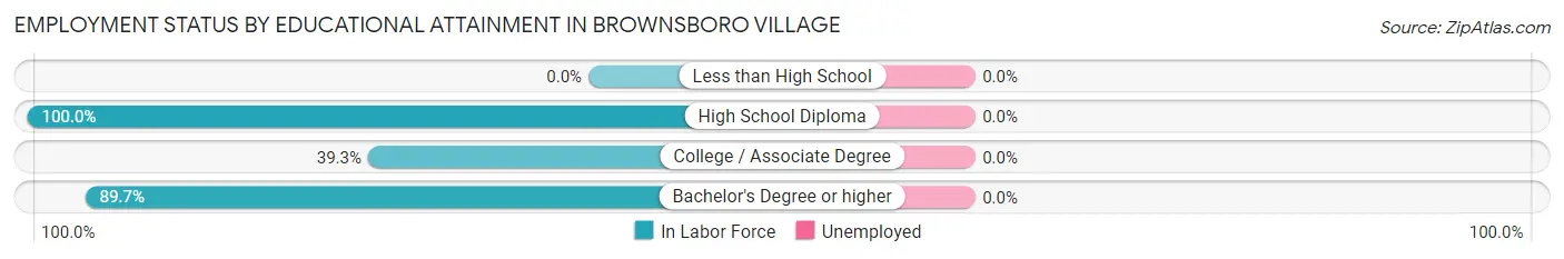 Employment Status by Educational Attainment in Brownsboro Village