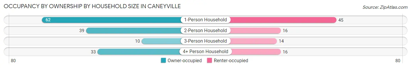 Occupancy by Ownership by Household Size in Caneyville