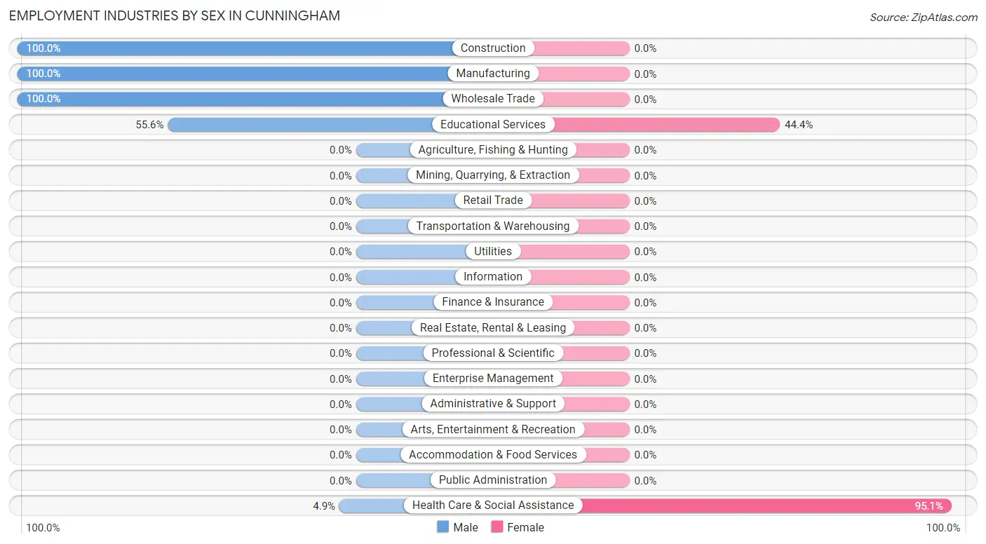 Employment Industries by Sex in Cunningham