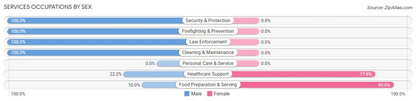 Services Occupations by Sex in Dawson Springs