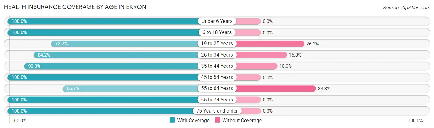 Health Insurance Coverage by Age in Ekron
