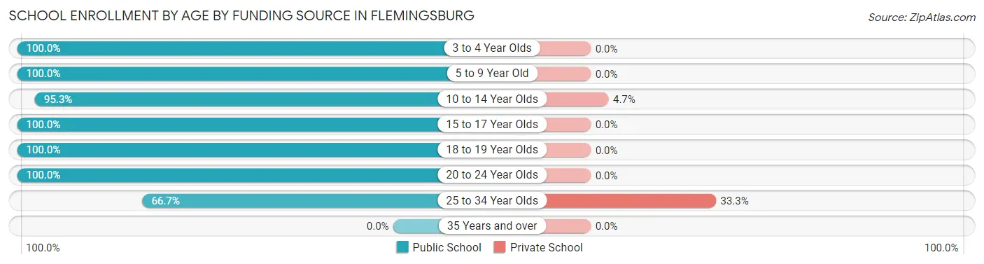 School Enrollment by Age by Funding Source in Flemingsburg
