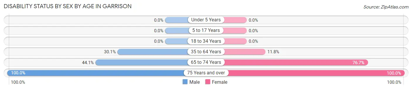 Disability Status by Sex by Age in Garrison