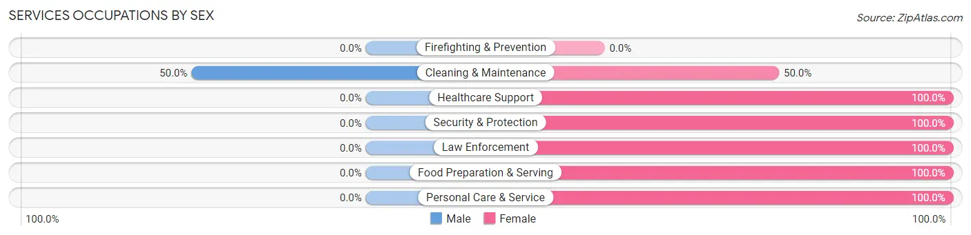Services Occupations by Sex in Hazel