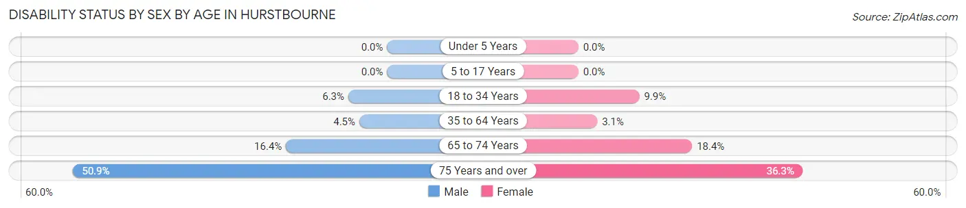 Disability Status by Sex by Age in Hurstbourne