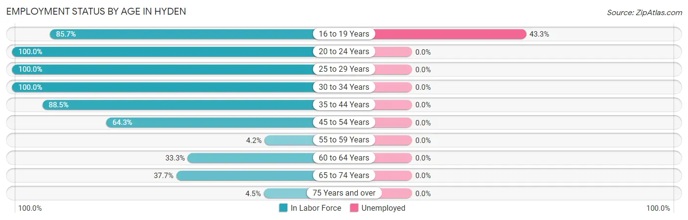 Employment Status by Age in Hyden