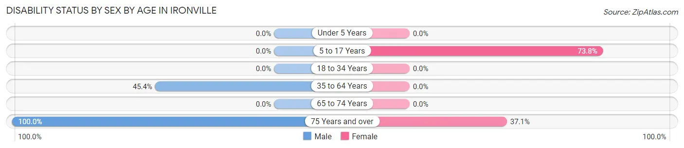 Disability Status by Sex by Age in Ironville