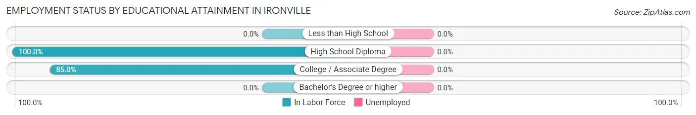 Employment Status by Educational Attainment in Ironville