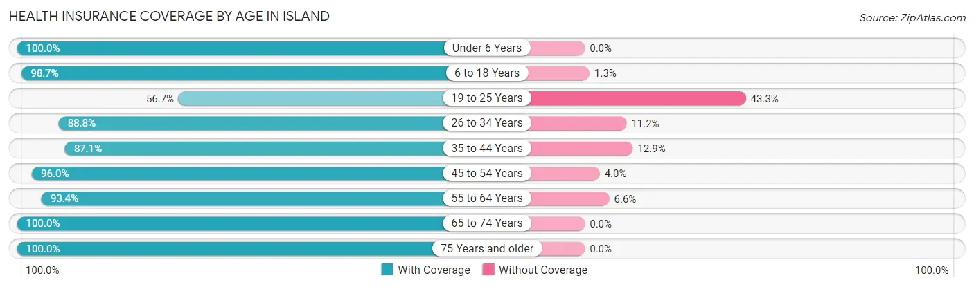 Health Insurance Coverage by Age in Island