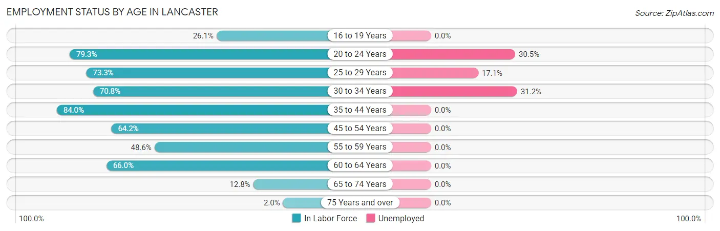 Employment Status by Age in Lancaster