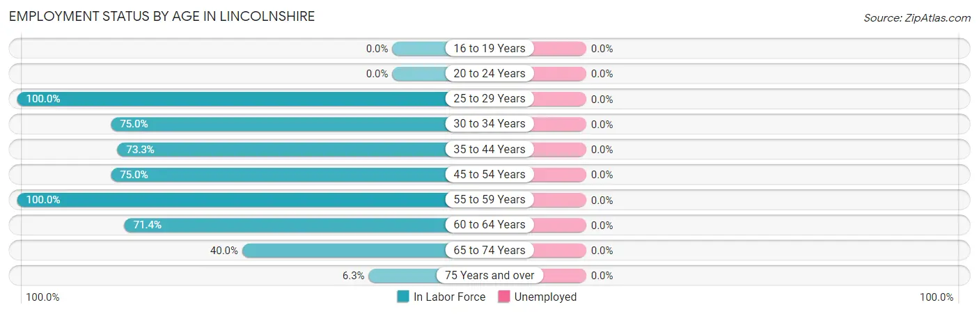 Employment Status by Age in Lincolnshire