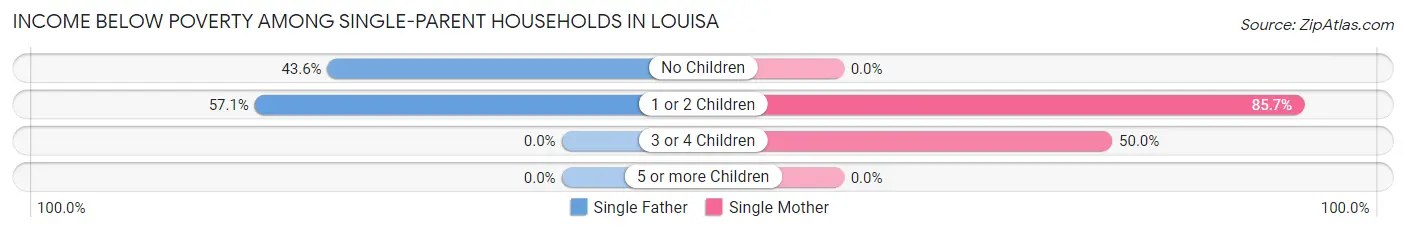 Income Below Poverty Among Single-Parent Households in Louisa