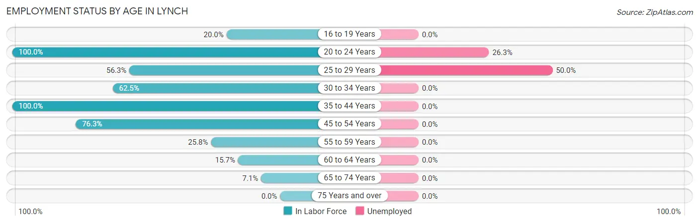 Employment Status by Age in Lynch