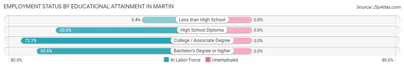 Employment Status by Educational Attainment in Martin