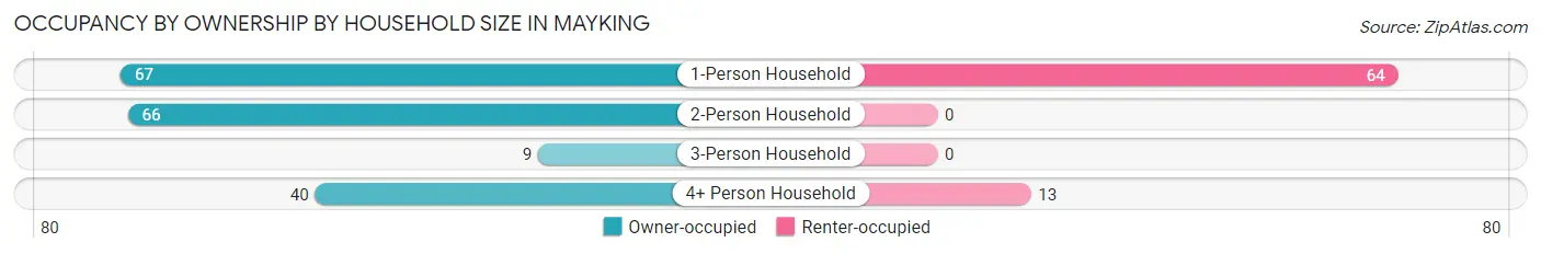 Occupancy by Ownership by Household Size in Mayking